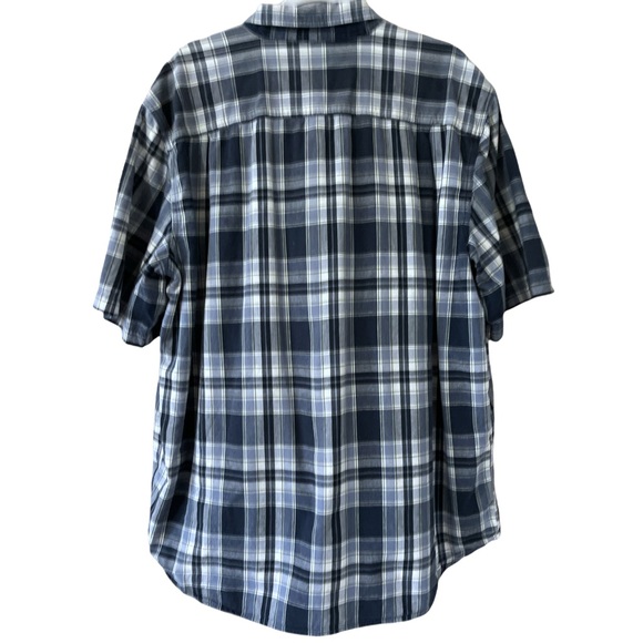 Carhartt short Sleeve button up blue white and grey  XL - Picture 2 of 5